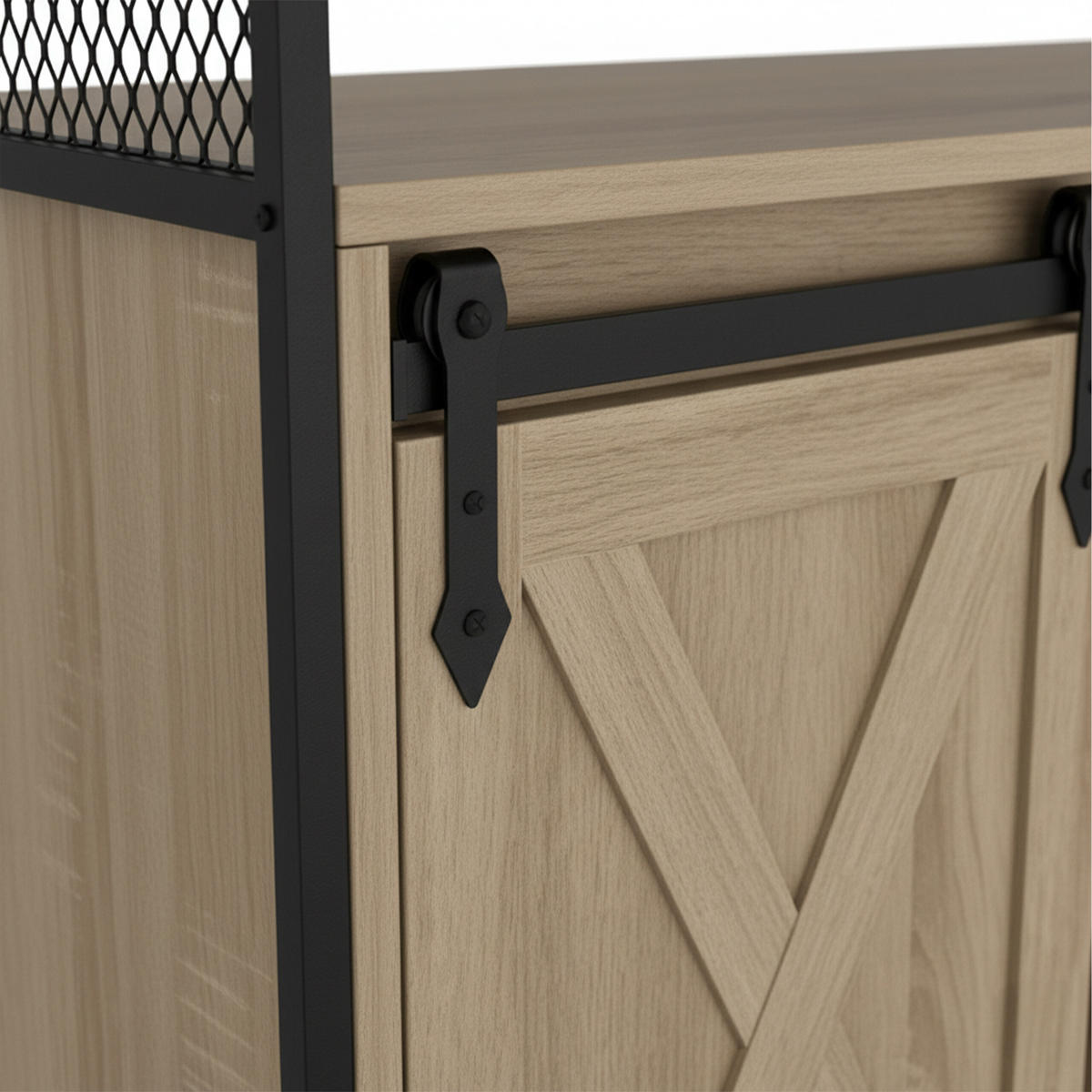 KOMODA - svetlohnedá/prírodná farba, kov/kompozitné drevo (100/80/33cm) - Relaxdays