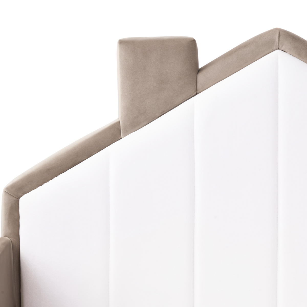 DĚTSKÁ POSTEL Domeček Sametová látka 90/200 cm Taupe Kervan - šedohnědá, textil (90/200cm) - Beliani