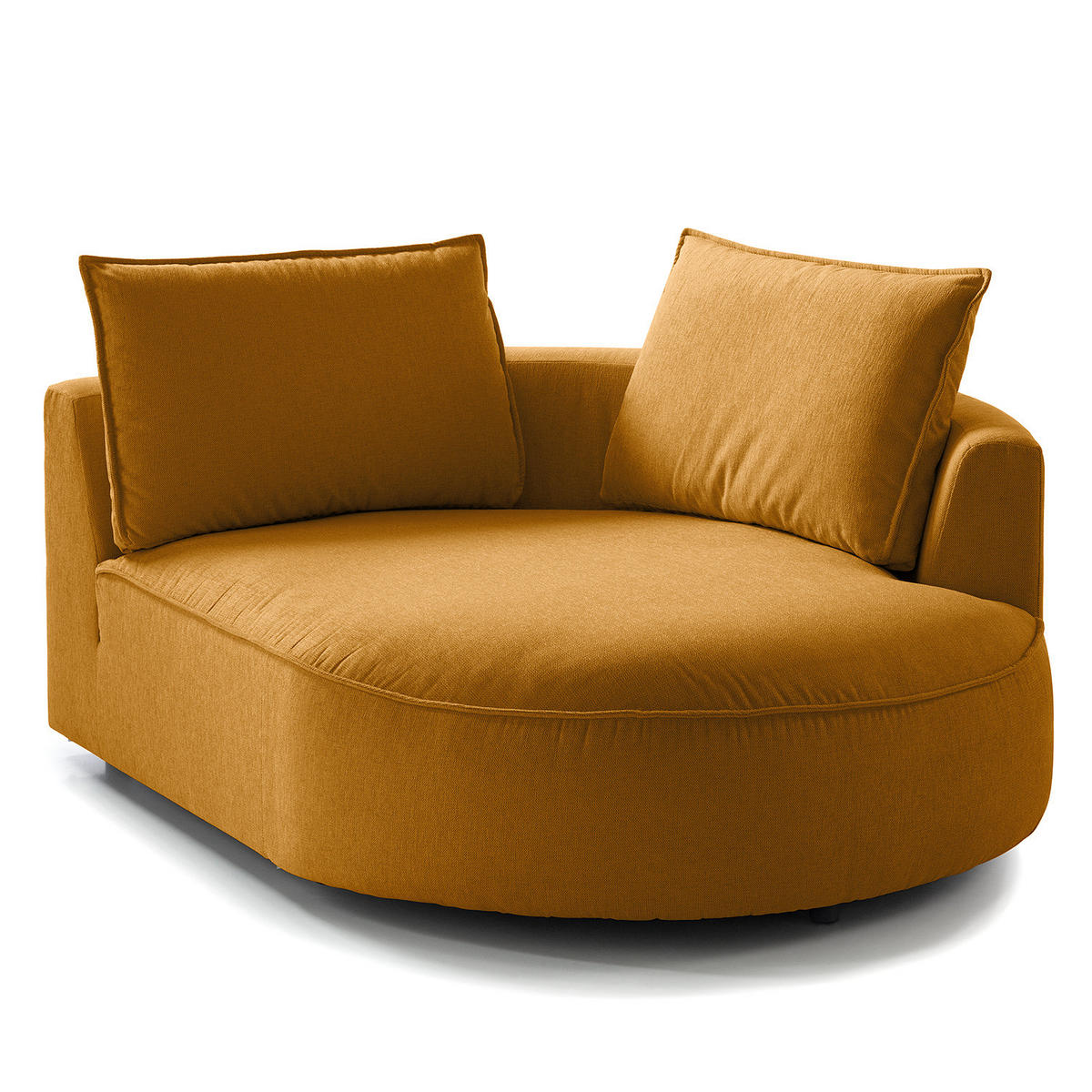 BIGSOFA - Gelb/Braun, Kunststoff/Textil (322/82/154cm) - home24