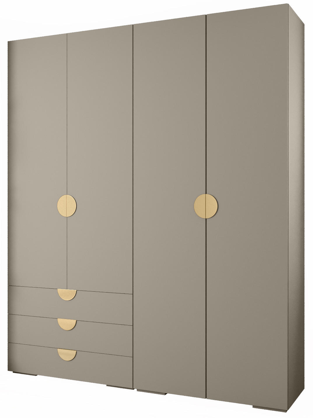 Abiks Möbel Garderoben-Set Kaschmir, Gold 200x236.7x47 cm
