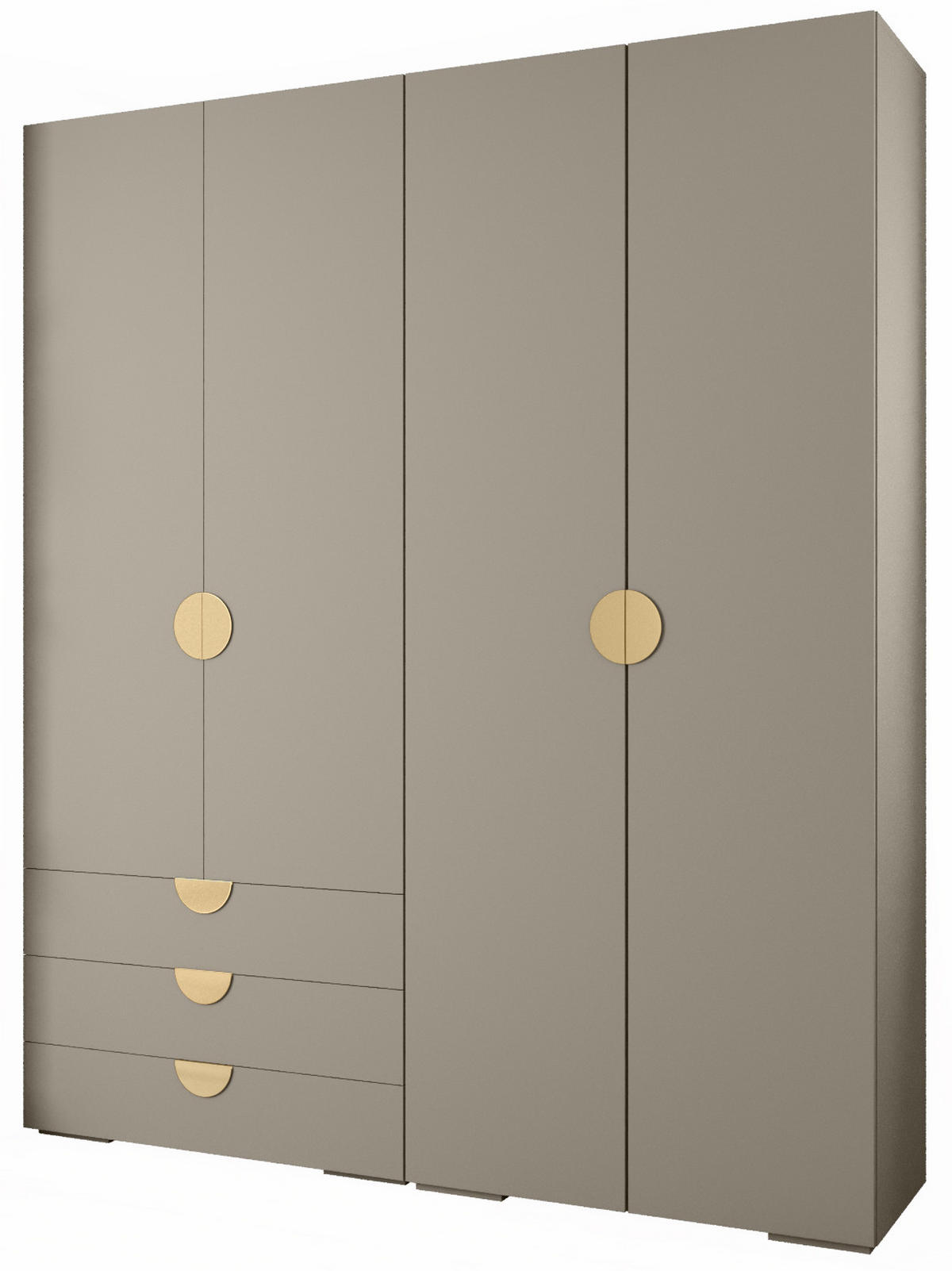 GARDEROBEN-SET 236,7/200/47 - Kaschmir/Goldfarben, Holz/Kunststoff (200/236.7/47cm) - Abiks Möbel