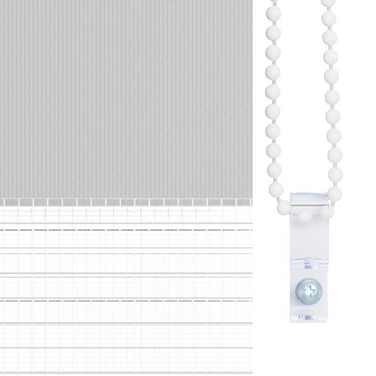 DOPPELROLLO 75/150 cm Stoffbreite 70,9 cm aus Polyester Hellgrau - Hellgrau, Textil (75/150cm) - vidaXL