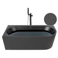 ECKBADEWANNE 80x170x60 cm schwarz Gocta - Schwarz, Kunststoff (80/60/170cm) - Beliani