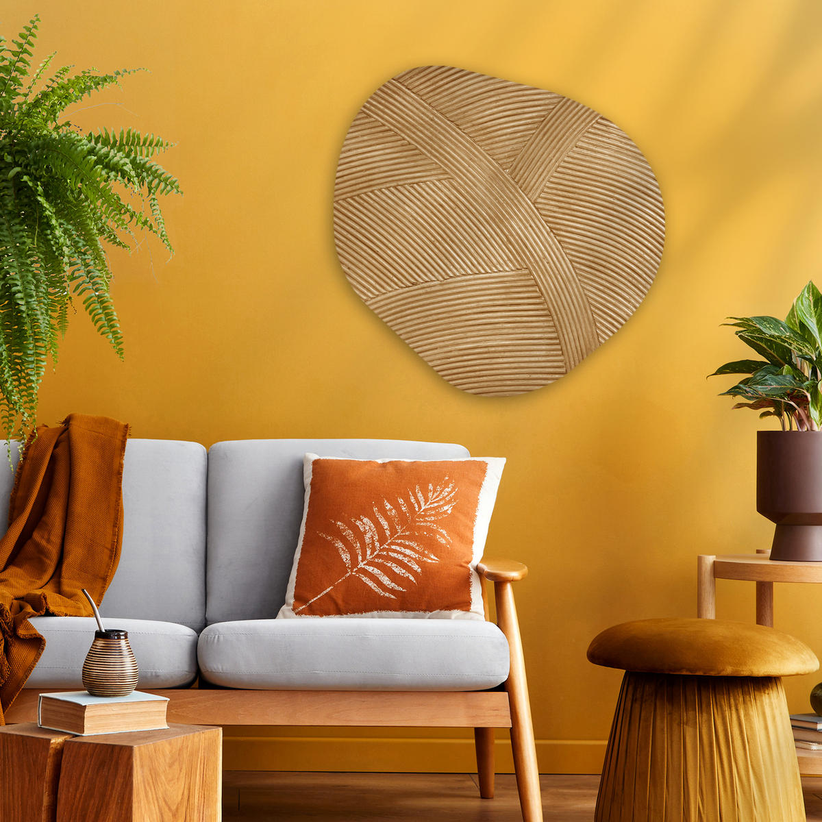 WANDBILD Struktur - Natur - Kunst - Rattan 60x60 cm - Naturfarben, Kunststoff (60/60cm) - MuchoWow