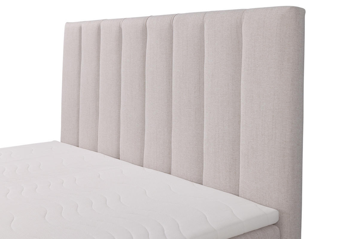 BOXSPRINGBETT SERANO mit Topper und Bettkasten, Beige, 120x200 cm - Beige, Textil (120/200cm) - KS Home Concept