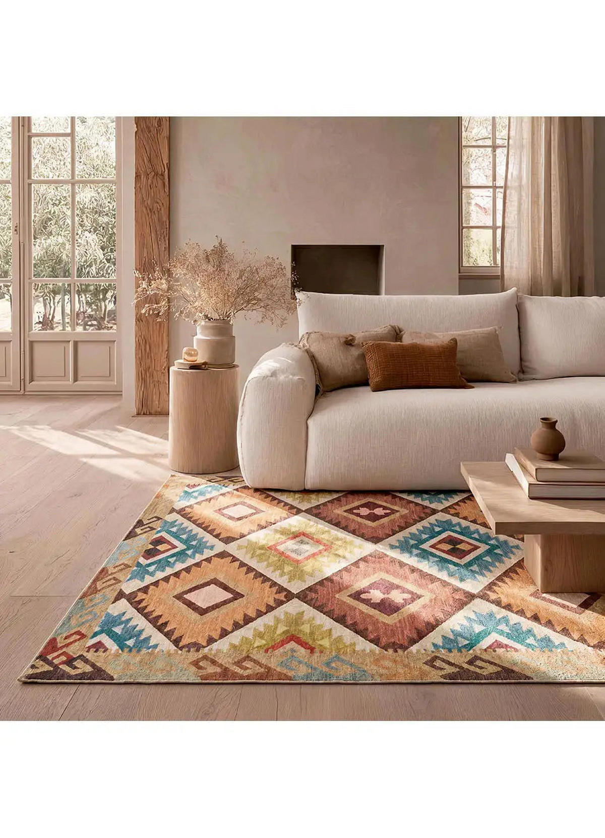 FLACHGEWEBETEPPICH Mehrfarbig Serak 140/200 cm - Multicolor, Kunststoff/Textil (140/200cm) - Atticgo