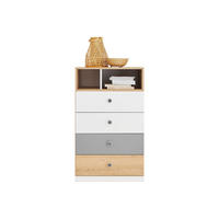 KOMMODE Pico in Eiche, Weiß und Grau - Schubkastenkommode - Braun, Holzwerkstoff (80/200/120cm)