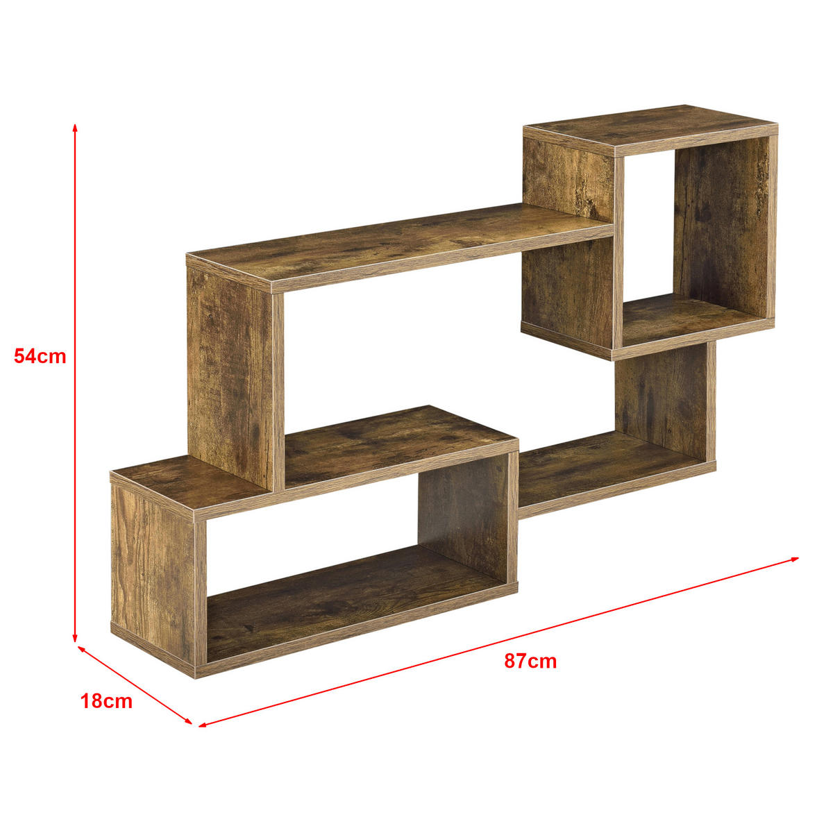 WANDREGAL Kvinesdal - Dunkelbraun, Holzwerkstoff (87/54/18cm) - [en.casa]