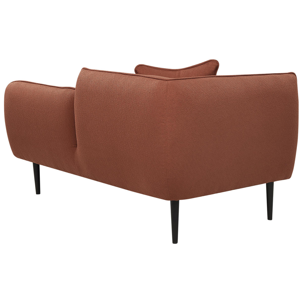 ČALOUNĚNÉ LEHÁTKO CHAISE LONGUE LEVOSTRANNÉ Bouclé Tmavě červené Chevannes - černá/tmavě červená, textil (138/74/77cm) - Beliani
