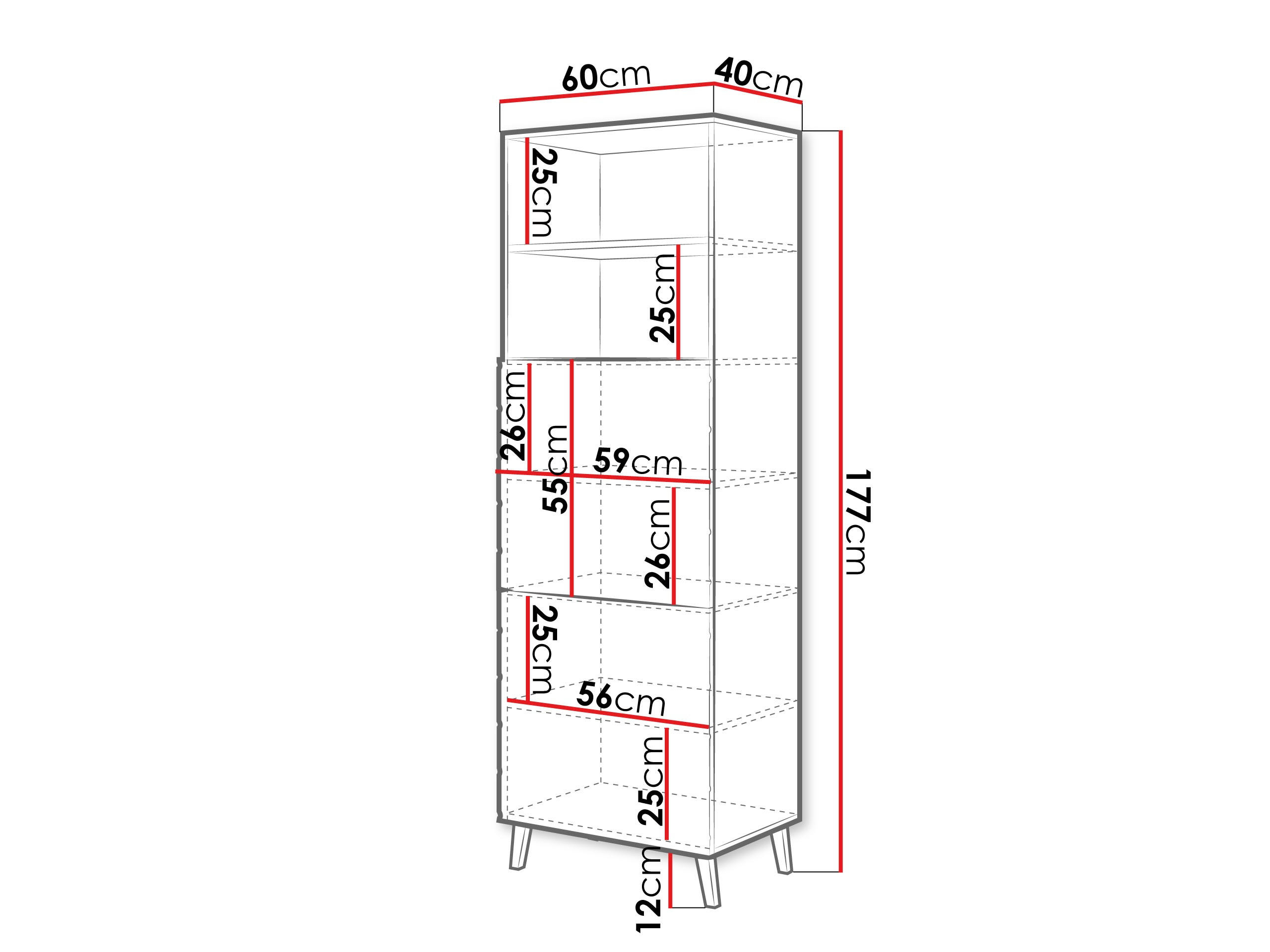 Thumbnail - Mirjan24 Standregal, Weiß, Weiß Hochglanz, Holzwerkstoff, Rechteckig,Rechteckig, 60x177x40 cm, Wohnzimmer, Regale, Büche...