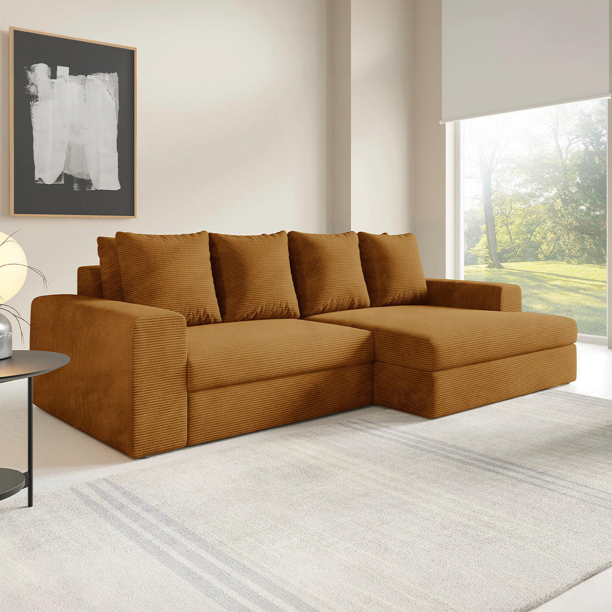 ECKSOFA Paola 3 Sitzplätze Senfgelb - Gelb, Holz (272/167cm) - Petits-meubles