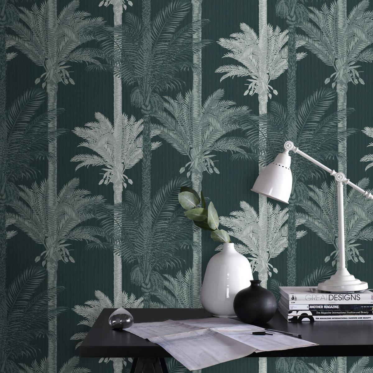 VLIESTAPETE Palmen Exotique 1000x52cm - Grün, Papier/Kunststoff (52/1000cm) - Boutique