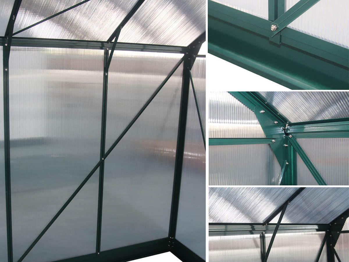 GEWÄCHSHAUS POLYCARBONAT dahlia Grün - Grün, Metall (309/430cm) - Habitat Garten