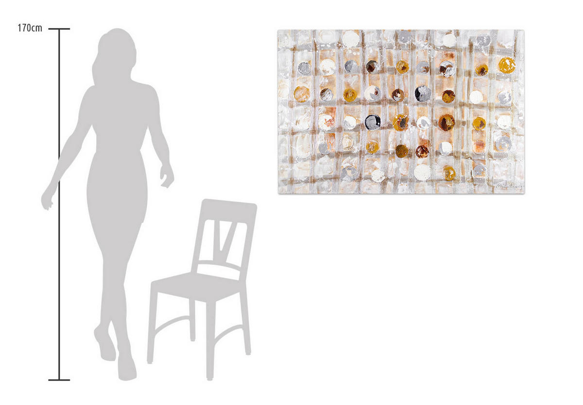 ÖLGEMÄLDE 120/80 cm - Silberfarben/Goldfarben, Holz/Textil (120/80cm) - KUNSTLOFT