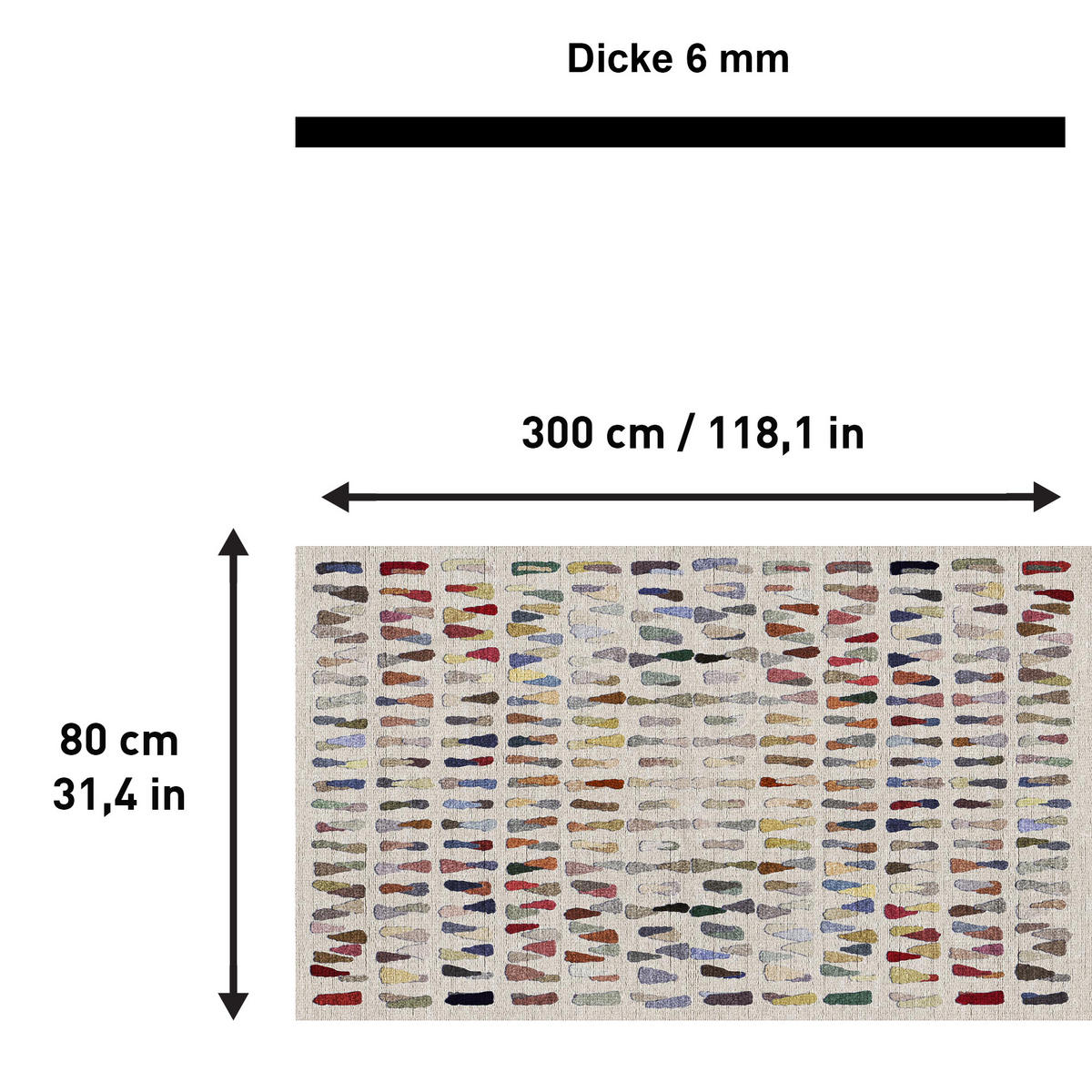 TEPPICH Zola 80/300 cm - Multicolor, Textil (80/300cm) - Bamyum