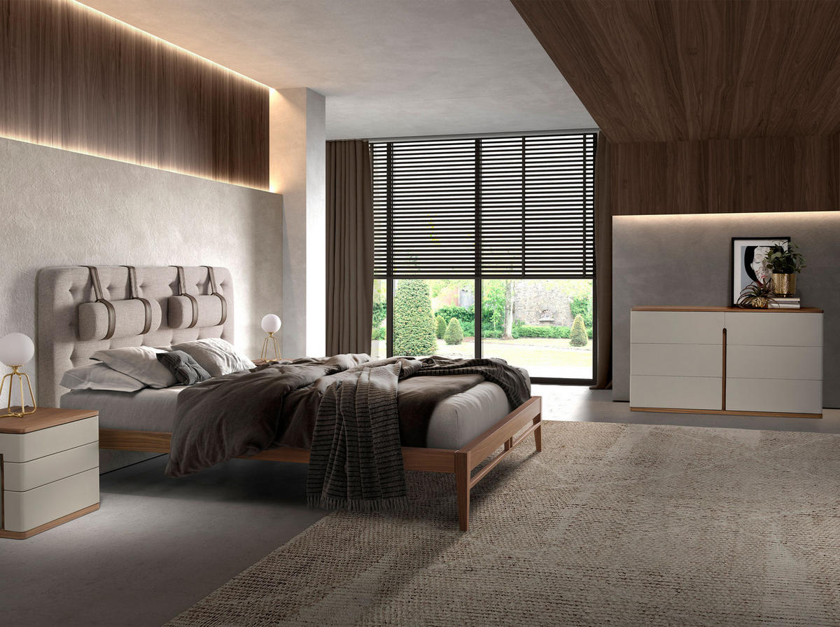 KOMMODE Rechteckig Grau Walnuss 135/48/76 cm - Walnussfarben/Grau, Holz (135/76/48cm) - ANGEL CERDA