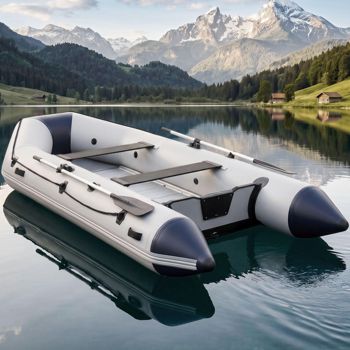 SCHLAUCHBOOT Paddelboot 3,80 m inkl. Tasche & Reparaturset - Grau, Kunststoff (380/170/77cm) - Artsport