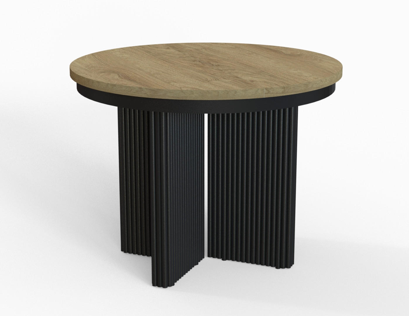 Meblini Esstisch Eiche, Schwarz 100x77x100 cm