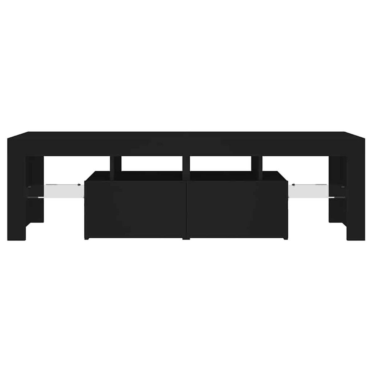 LOWBOARD mit Led-Beleuchtung 140/36,5/40 cm aus Holzwerkstoff in Schwarz - Schwarz, Holz (140/40/35cm) - vidaXL