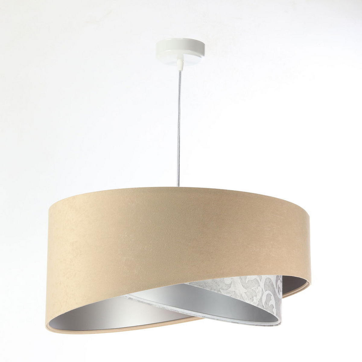 HÄNGELEUCHTE Grau 50/23 cm - Silberfarben, Kunststoff (50/1.3/23cm) - ONZENO