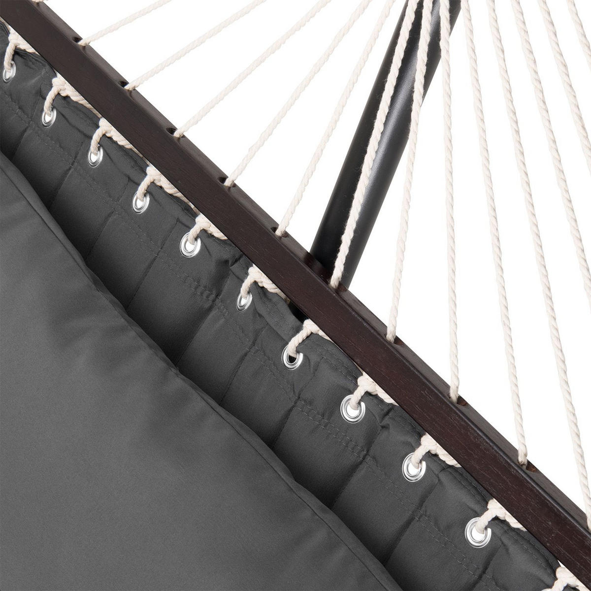 HÄNGEMATTE Cata anthrazit 360x120x115 cm inkl. Kissen - Anthrazit, Textil/Metall (140/115/360cm) - Juskys