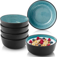 SCHALEN SET GRANADA - 6 teilig aus Steingut - Blau, Stein (16.3cm) - Sänger