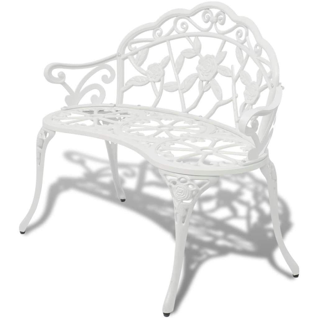 furnicato Gartenbank Weiß 54x80x100 cm