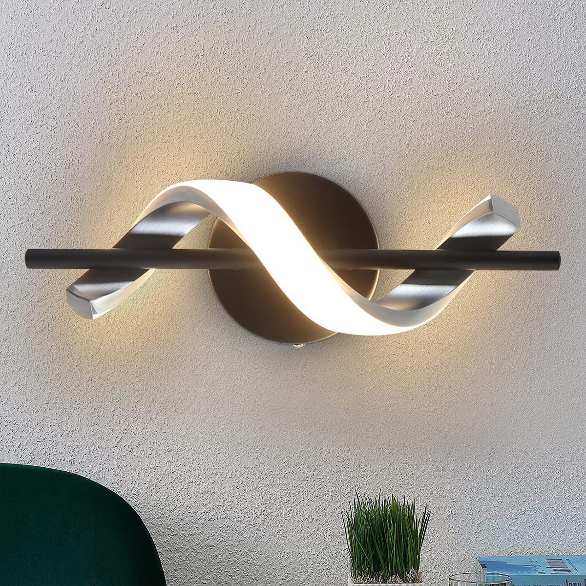 LED nástěnné světlo Yaste 30/12/12cm - černá, kov (12/12/30cm) - Nettlife
