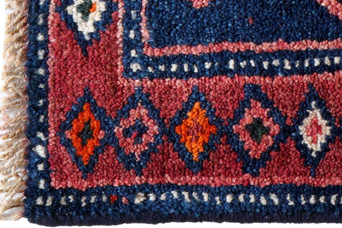 TEPPICH Gashgai Blau 45/52 cm Schurwolle - Blau, Textil (52/45cm) - Looma