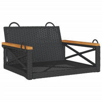 HÄNGESESSEL Schwarz 63x62x40 cm Poly Rattan - Schwarz, Kunststoff (63/40/62cm) - furnicato
