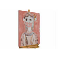 ACRYLBILD HANDGEMALT 60/90 cm - Pink/Weiß, Holz/Textil (60/90cm) - KUNSTLOFT