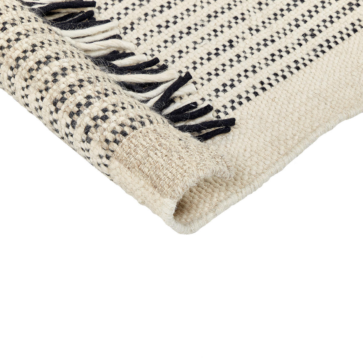 TEPPICH geflochten Divarli 230/160 cm - Beige, Textil (160/230cm) - Beliani