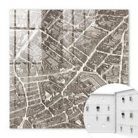SCHLÜSSELBOX Weiß 30x30 cm – Türöffnung nach rechts - Stadtplan - Beige, Metall (30/30/5cm) - TULUP