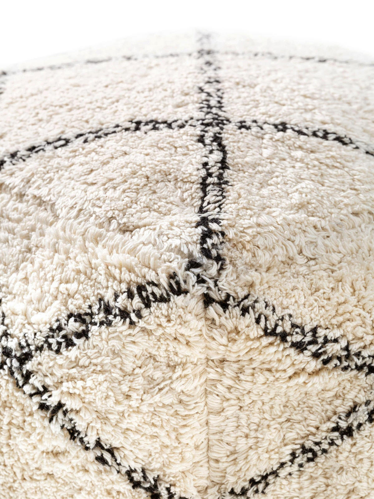 POUF Naomi Cream 45x45x45 cm - Creme, Textil (45/45/45cm) - benuta Nest