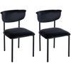 STUHL 2er Set Samt Schwarz - Schwarz, Textil/Metall (52/78/53cm) - CLP