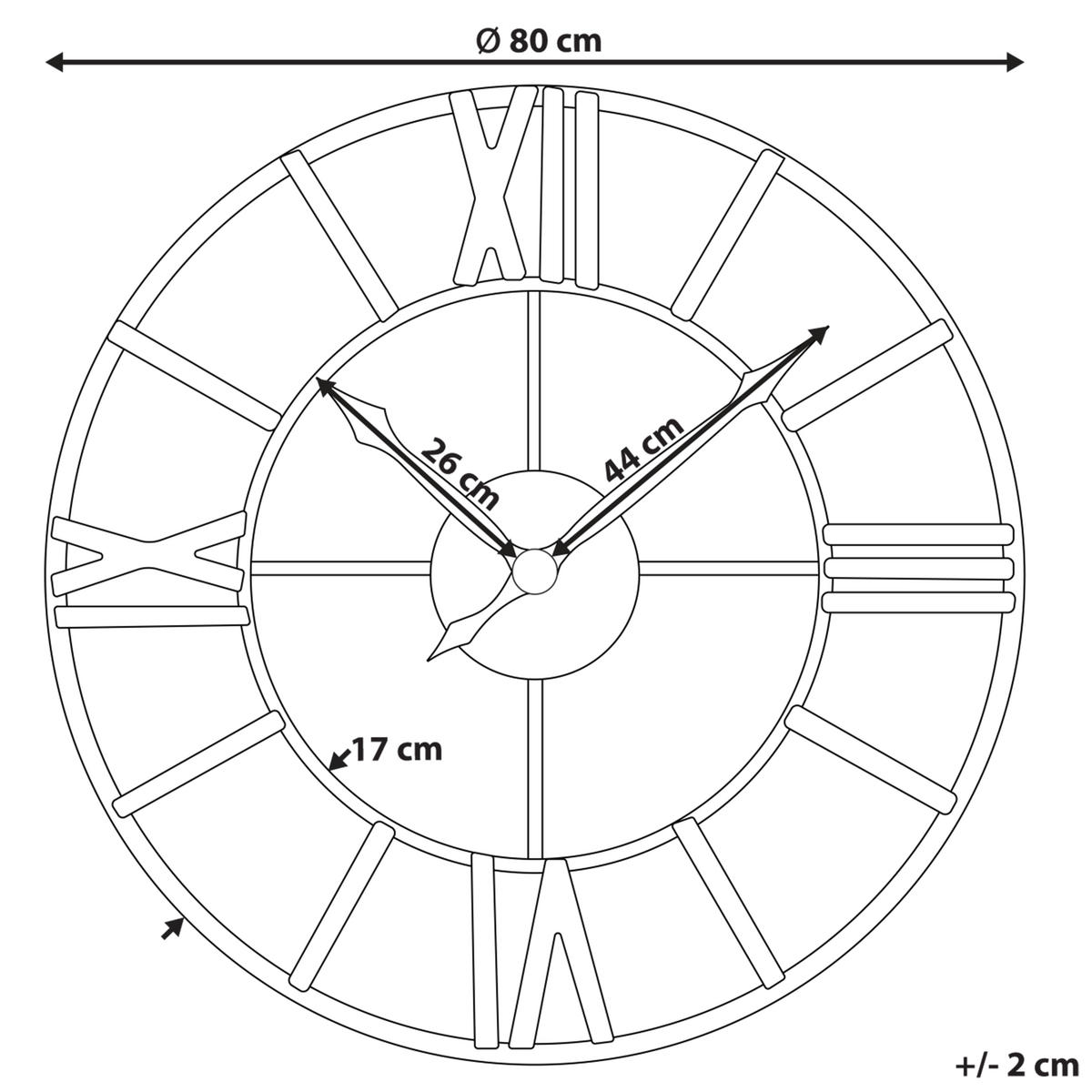 WANDUHR Metall schwarz/gold Valsot - Schwarz, Metall (80/80/3cm) - Beliani