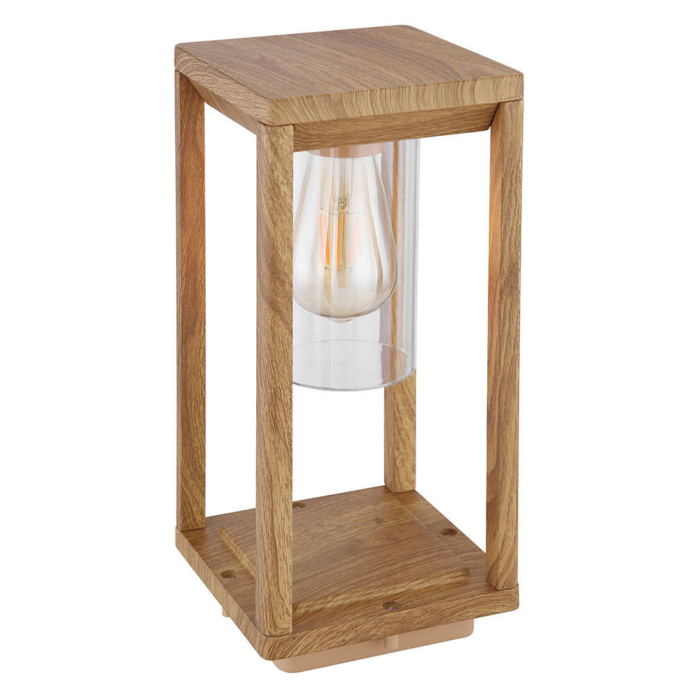 WEGELEUCHTE CANDELA Braun Holzoptik - Braun, Glas (15/15/35cm) - Globo Lighting
