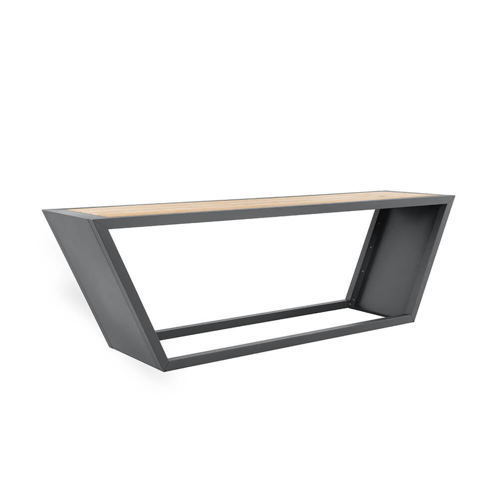 SITZGARNITUR KOBON - Farbe: Anthrazit, Ausführung: 1 x Tisch - Anthrazit/Braun, Holz/Metall (240.5/60/76cm) - Home Deluxe