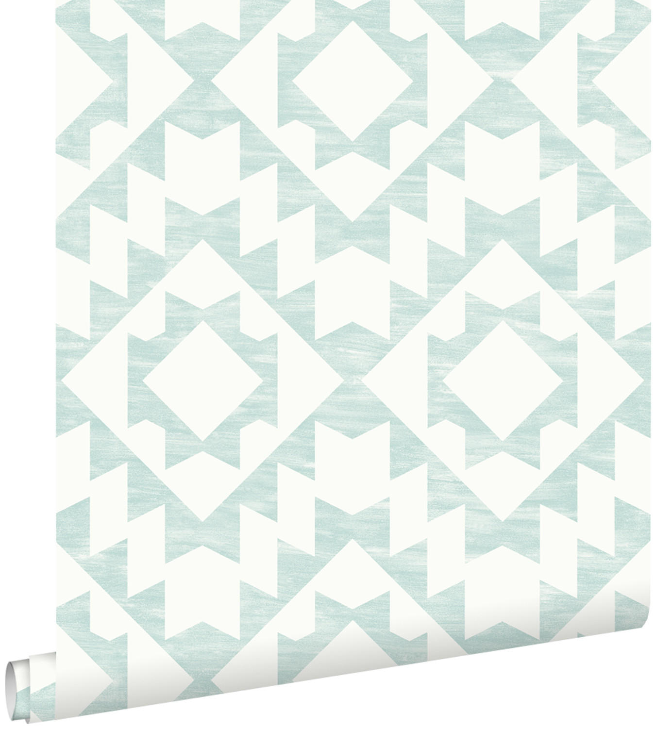 TAPETE Marrakescher Aztec-Teppich 53 cm x 10.05 m - Grün, Papier (53/1000cm) - ESTAhome