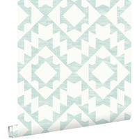 TAPETE Marrakescher Aztec-Teppich 53 cm x 10.05 m - Grün, Papier (53/1000cm) - ESTAhome