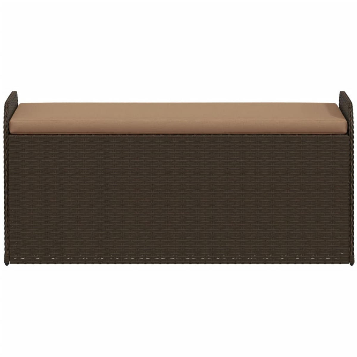 SITZBANK Mit Stauraum & Kissen Braun 115/51/52 Cm Poly Rattan - Braun, Kunststoff (51/52/115cm) - vidaXL