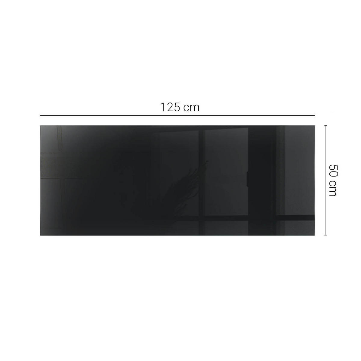 TISCHPLATTE 125x50 cm Glatte Schwarze Oberfläche - Schwarz, Glas (0.4/125/50cm) - TULUP