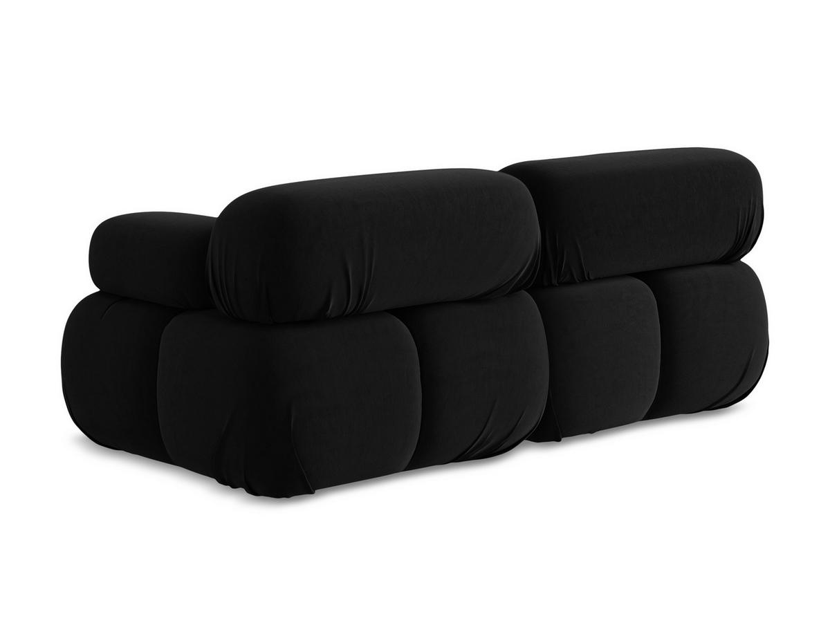 2-SITZER-SOFA Samt Stoff Schwarz - Schwarz/Orange, Kunststoff/Textil (190/70/96cm) - Makamii