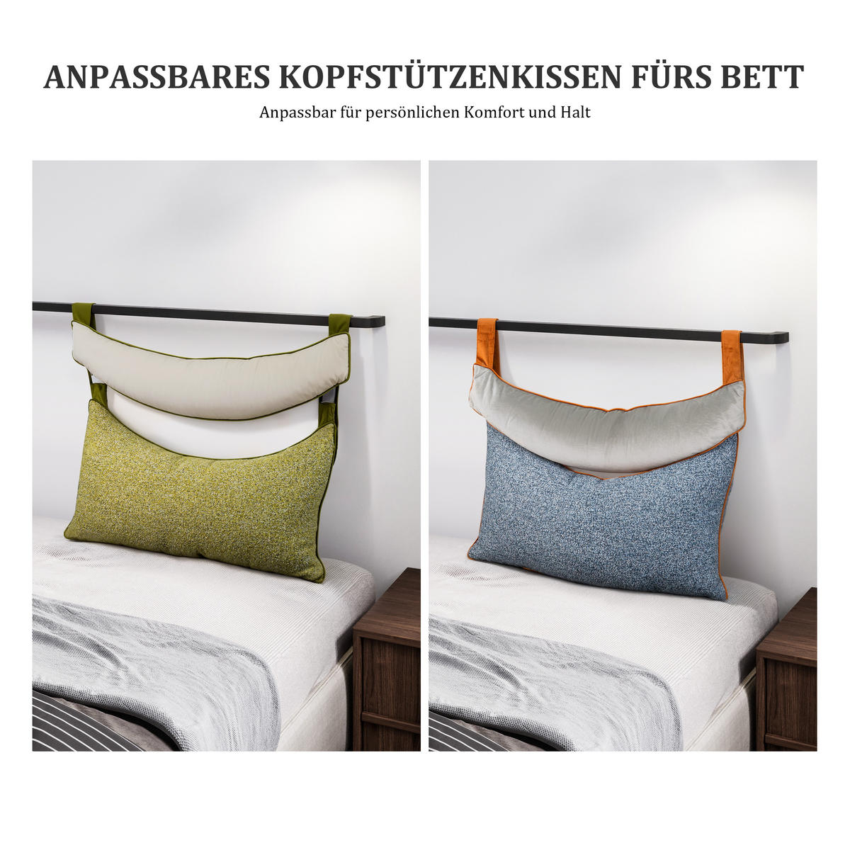 NACHTTISCHKISSEN Keilform Lesekissen gelb, 90cm - Gelb, Textil (60/90cm) - Vercart