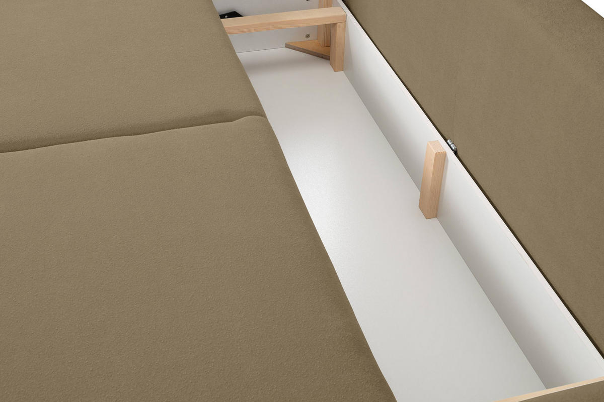 SOFA Hallora - Cappuccino (Melody 12) - Cappuccino, Holzwerkstoff (240/88/108cm) - Möblo