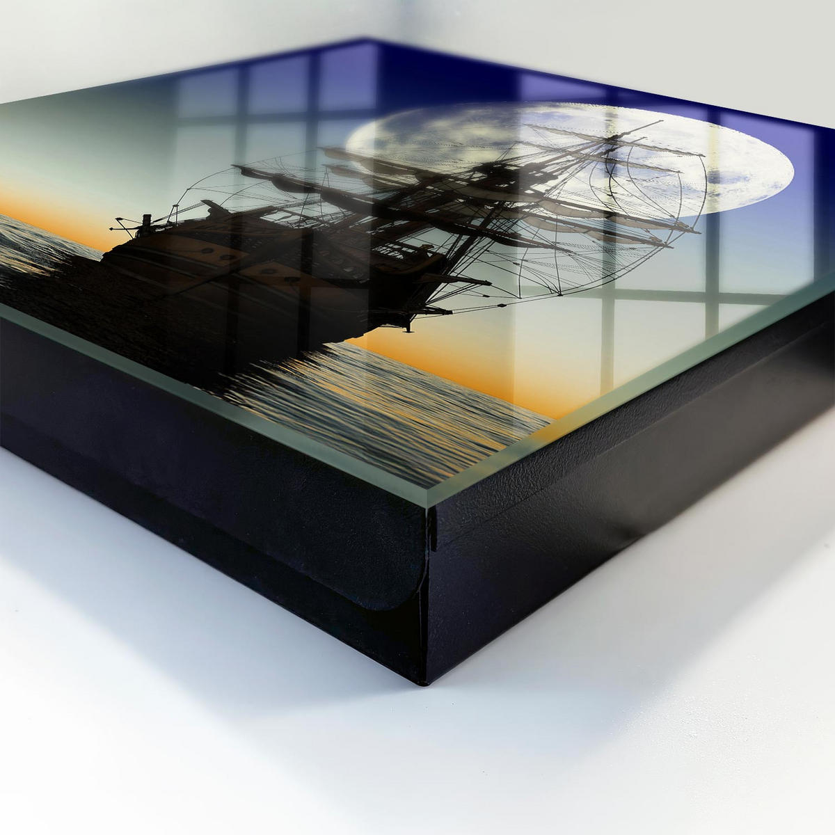 SCHLÜSSELBOX Schwarz 30x30 cm- Türöffnung nach rechts - Nachtfahrten - Dunkelblau, Metall (30/30/5cm) - TULUP