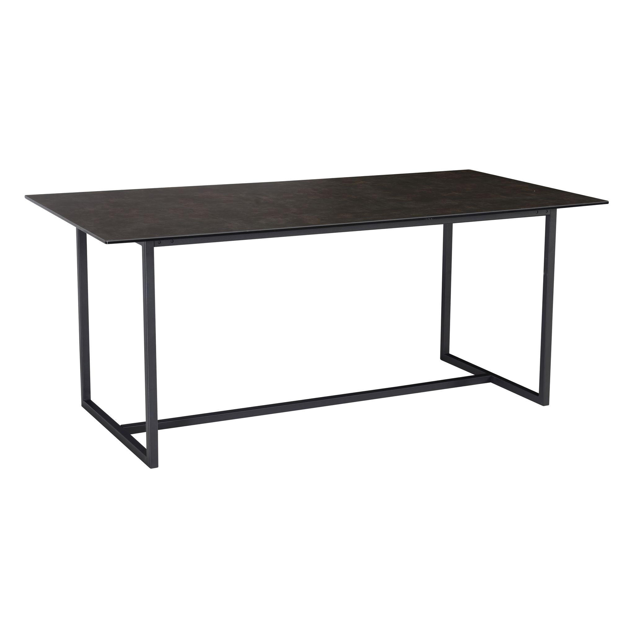 ESSTISCH Glas Keramik Marmoroptik Designer 180x90 ARCTIC, Schwarz 180x90x76 cm - Schwarz, Glas/Metall (90/180/76cm) - KADIMA DESIGN