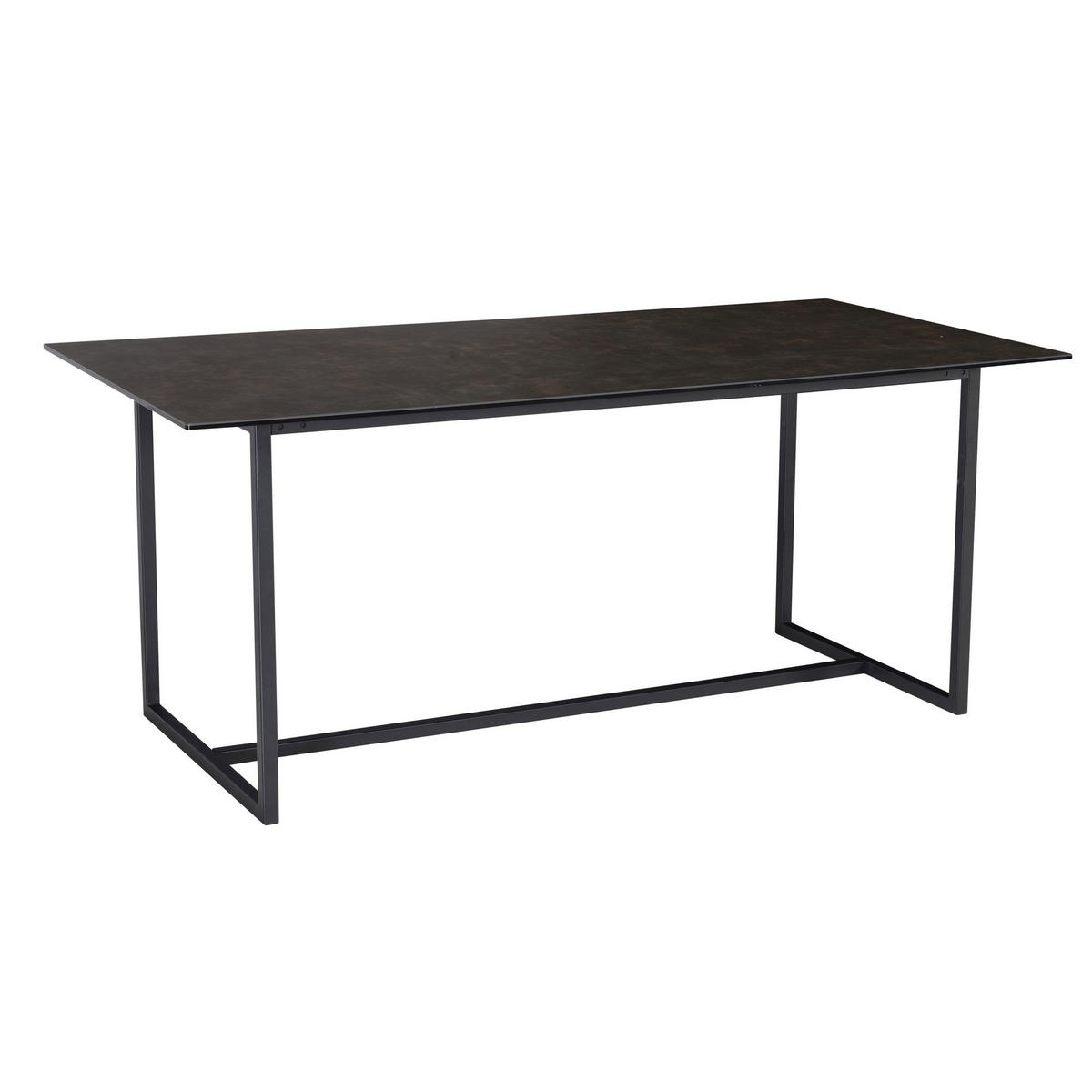 ESSTISCH Glas Keramik Marmoroptik Designer 180x90 ARCTIC, Schwarz 180x90x76 cm - Schwarz, Glas/Metall (90/180/76cm) - KADIMA DESIGN