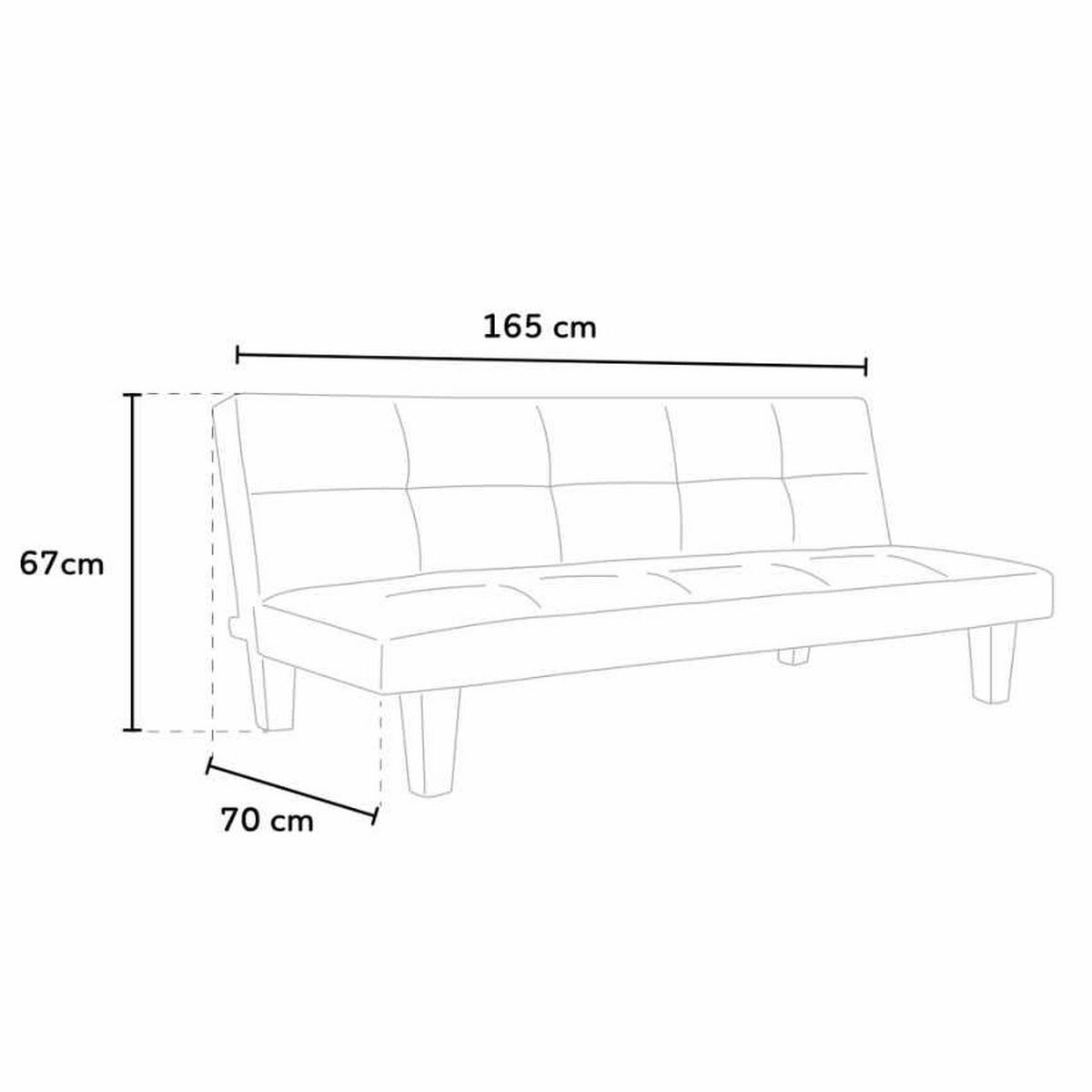 SCHLAFSOFA aus Kunstleder Topazio Joy - Schwarz - Schwarz, Leder (165/67/70cm) - Pasmara