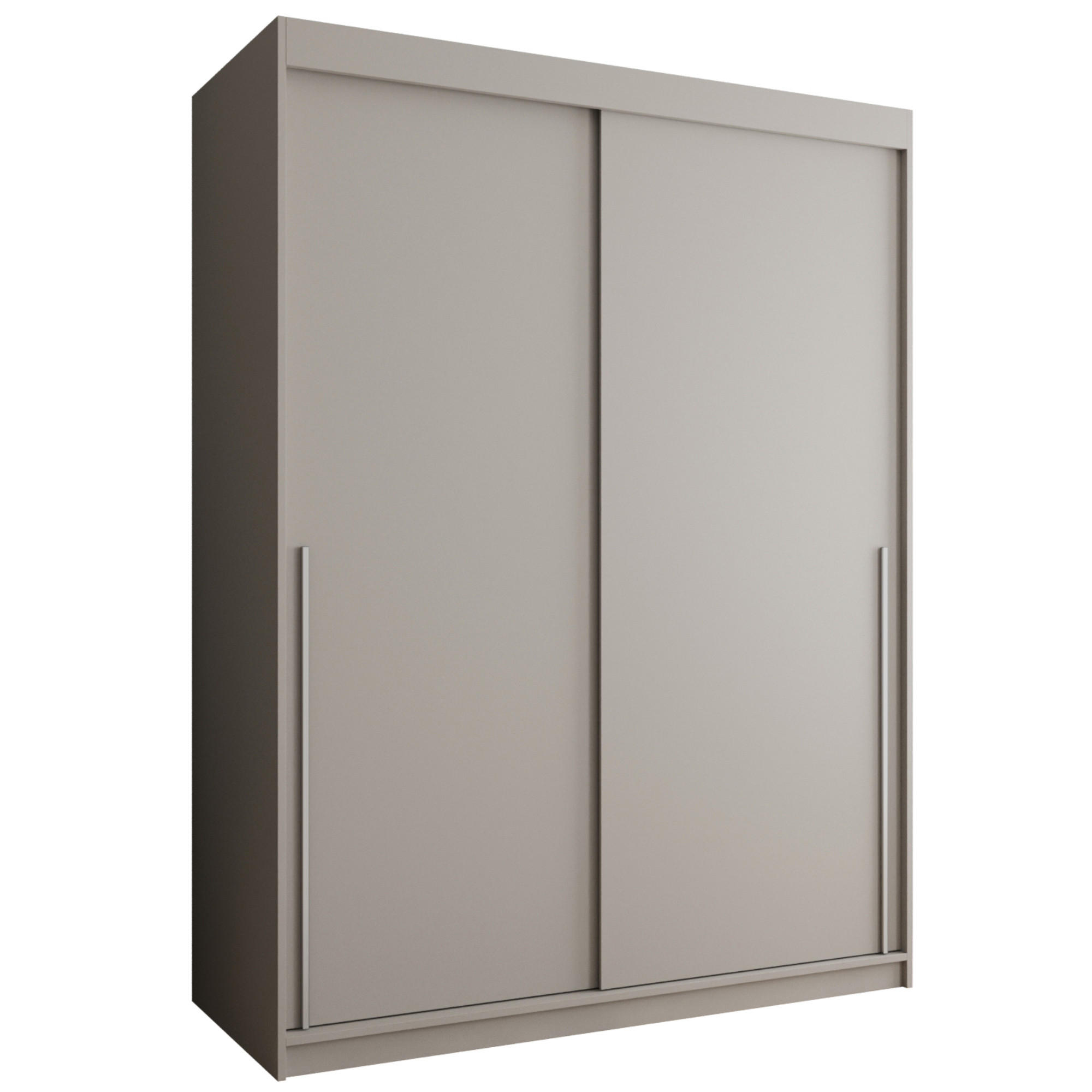 SCHIEBETÜRENSCHRANK 150 cm Breite Kaschmir mit silbernem Griff - Kaschmir/Silberfarben, Holzwerkstoff (150/200/62cm) - Home Collective